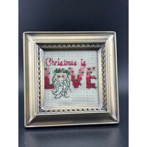 Christmas is Love Mini Framed Cross Stitch